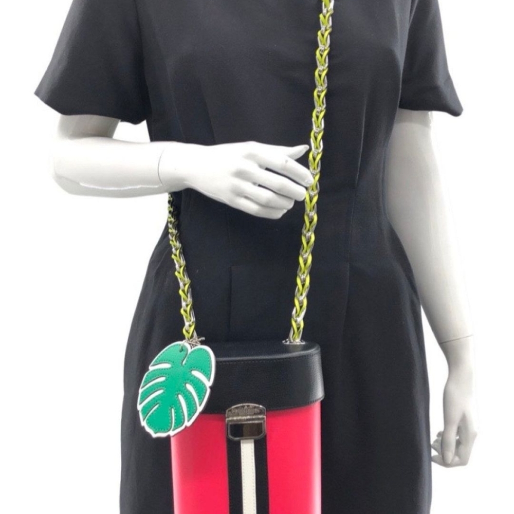 HENRI BENDEL Pink/Black Tropical Bucket Bag  NWOT LIMITED EDITION - Picture 2 of 5